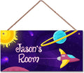 Personalized Fantasy Decor for Boys Room Outer Space Theme Room Decor for Nursery,Spacecraft Wall Art Decor for Kids Room Gilrs Bedroom Little Man Cave
