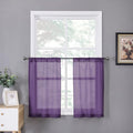 Tollpiz Short Sheer Tier Curtains Linen Textured Half Kitchen Curtain Sheers by Tollpiz
