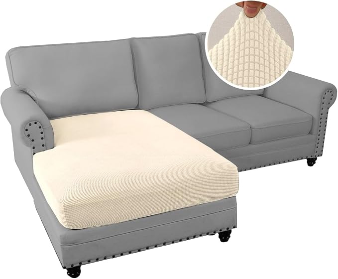 H.VERSAILTEX Sectional Couch Covers 1 Piece Chaise Slipcover L Shape Separate - Image 2