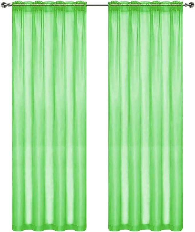 SpaceDresser Sheer Voile Window Treatment Rod Pocket Curtain Panels - Image 2