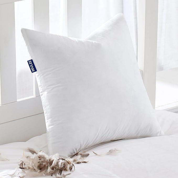 MIULEE Feather Euro Pillow Insert 26x26, Throw Pillow by MIULEE