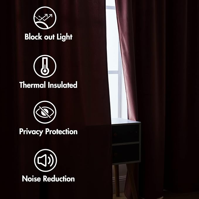 MIULEE Velvet Curtains 52x96 inches 2 Panels Dusty Rose Pink Curtains | Luxury - Image 5