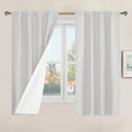 Short Window Linen Curtains 48 Inch Length 2 Panels, Light Grey | 100% Blackout by LAMIT