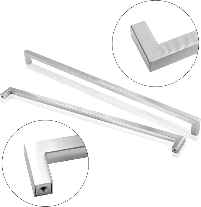 Cabinet Pulls Brushed Nickel Cabinet Handles Square Drawer Pulls, 10 Pack 18 Inch Stainless Steel Kitchen Door Cupboard Cabinet Handles, Cabinet Hardware Drawer Handles, 458mm Hole Centers