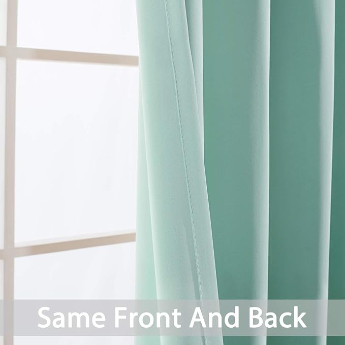 Yakamok Room Darkening Curtains 52x63 inch Length Aqua-Living Room | 2 panels - Image 6