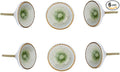 Perilla Home Set of 6 Marrakesh Knob Ceramic Decorative Round Knobs for Home Kitchen Cabinet Hardware Cupboard Glass Door Dresser Wardrobe and Drawer Pulls (Light Green)