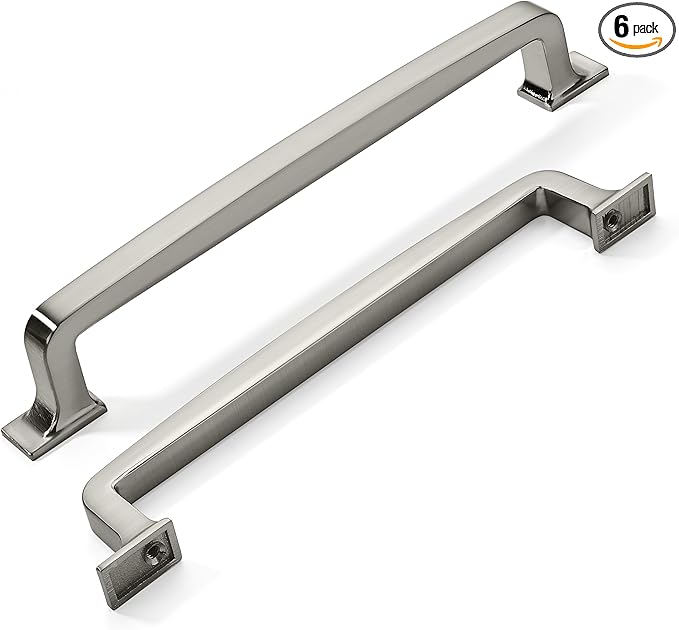 kHTumeWare 6 Pack 12 Inch Cabinet Handles - Brushed Satin Nickel Pulls for Cabinets & Drawer