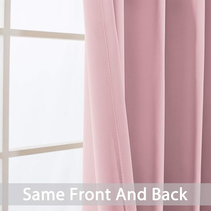 Yakamok Room Darkening Curtains 62x84 inch Long Pink-Living Room | 2 panels - Image 3