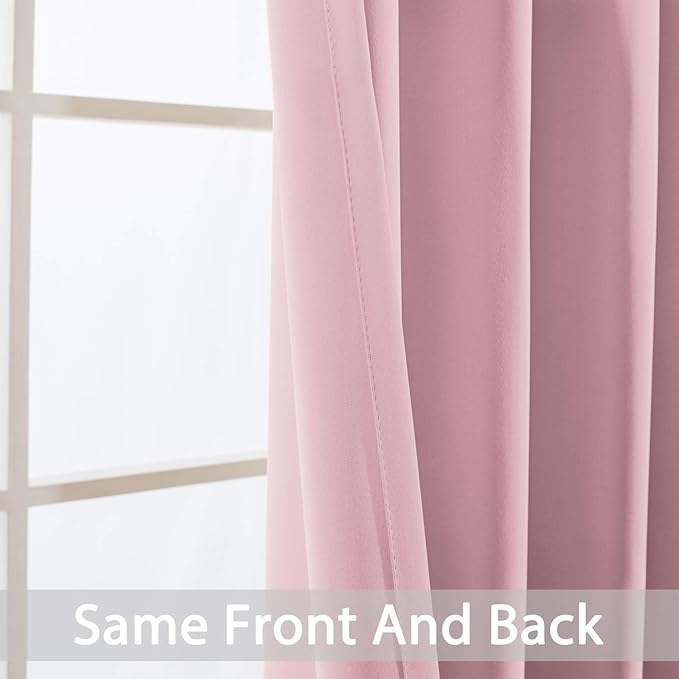 Yakamok Room Darkening Curtains 52x72 inch Long Pink-Living Room | 2 panels - Image 6