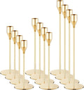 French Gold Taper Candle Holders Set of 12 Candlestick Holders Bulk，Metal Candle Stick Holder Decor for Wedding, Dinning, Party or Anniversary, Fits 3/4 Inch Thick Candle