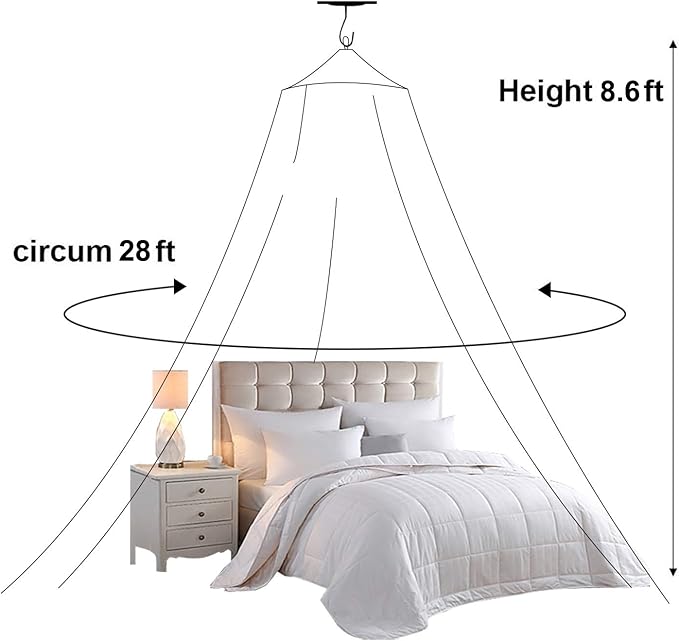 Jolitac Bed Canopy Lace Mosquito Net for Girls Beds, Unique Princess Play Tent Mesh Canopies Large Lace Dome Curtain Drapes Home & Travel (Pink)