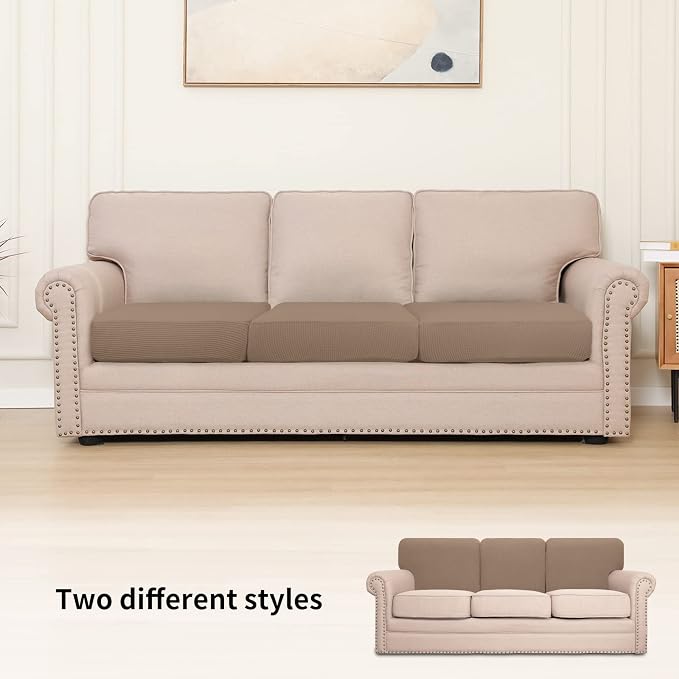 Easy-Going Stretch 3 Pieces Couch Cushion Cover - Image 2