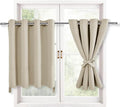 Blackout Curtains for Bedroom, Light Beige, 52 x 36 Inch, 2 Panels | Thermal by Hiasan