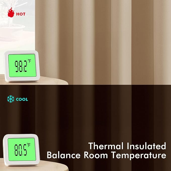 MIULEE Blackout Curtains for Bedroom 2 Panel 40x54 Inch Long Biscotti Beige | - Image 3