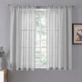 Tollpiz Short Sheer Curtains Living Room Linen Textured Curtain Sheers Light by Tollpiz