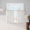 Cafe Linen Curtains 40 Inch Length Cream Privacy Semi Sheer Light Filtering by Nanspring