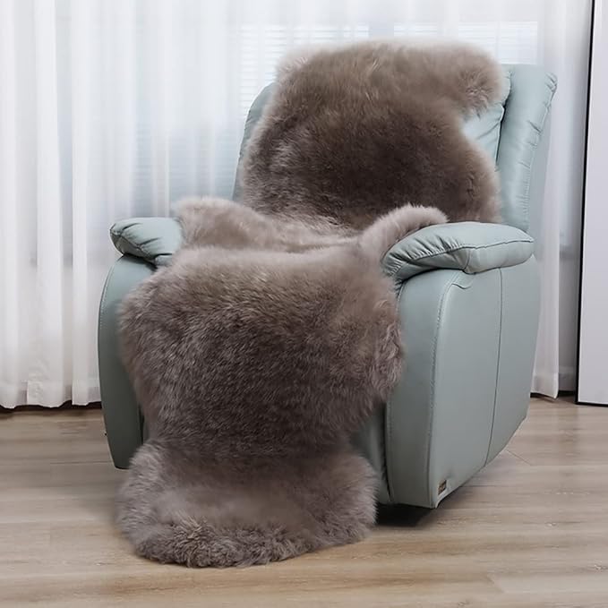 HUAHOO Premium Genuine Sheepskin Rug Camel Real Australia Sheepskin Natural by HUAHOO