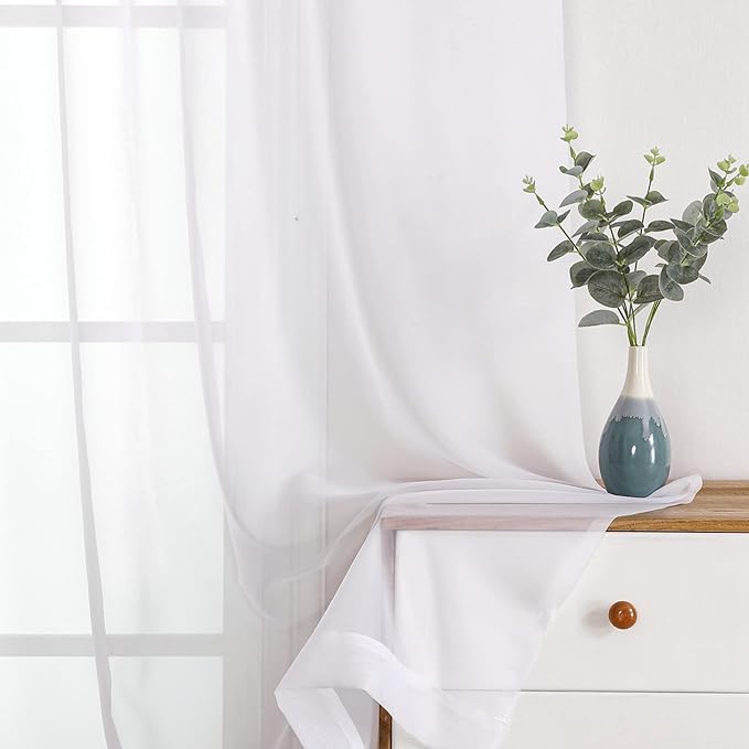 Sheer White Curtains 108 Inches Long - Image 3