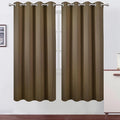 Blackout Curtains 66 x 72 Inch Long Brown Curtains Set of 2 Panels Room by Lemomo