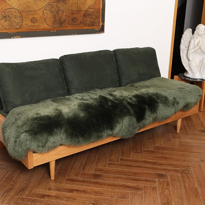IRIWOOL Premium Genuine Fur Sheepskin Rug Real Australia Sheepskin Natural - Image 4