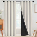 SimpleHome Cream 100% Blackout Curtains Room Darkening Living Room 90 Inch | by SimpleHome