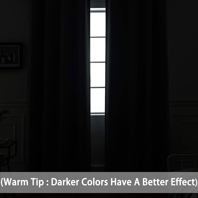 Yakamok Room Darkening Curtains 52x96 inch Length Dark Grey-Living Room | 2 - Image 3