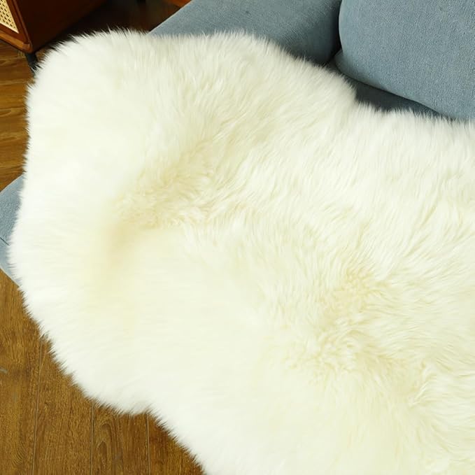 LLB Genuine Sheepskin Area Rug Wool Rug Fur Carpet Fluffy Shaggy Fur Rug - Image 4