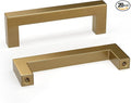 goldenwarm 20 Pack Champagne Bronze Cabinet Pulls Gold Cabinet Handles 3 Inch Champagne Drawer Pulls Brushed Bronze Drawer Handles Square Kitchen Hardware for Cupboard Bedroom Dresser