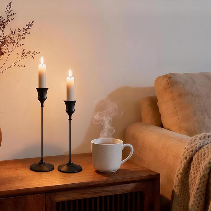 Candlestick Holders Black, 12 Packs Taper Candle Holder for Candlesticks, Candle Sticks Holder Decor for Home Decor