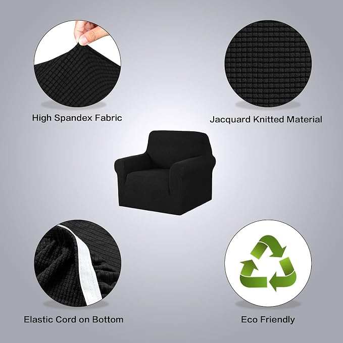 H.VERSAILTEX Stretch Chair Cover 1 Piece Armchair Cover Slip Covers - Image 4