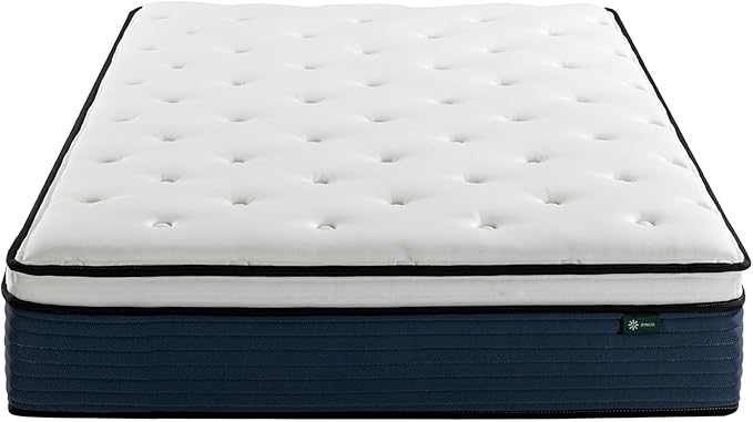 ZINUS 10 Inch Comfort Support Hybrid Mattress [New Version], Twin, Fiberglass Free, Medium Plush, Motion Isolation, Certified Safe Foams & Fabric, Mattress in A Box