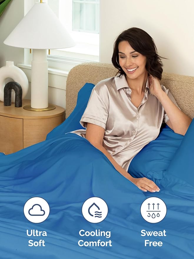 Extra Deep Twin XL Sheet Set - 4 Piece Breathable and Cooling Sheets - Hotel Luxury Bed Sheets Set - Easy Fit - Soft, Wrinkle Free and Comfy Sheets Set - Royal Blue Sheet Set with Extra Deep Pockets