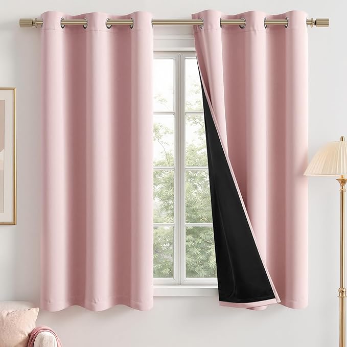 MIULEE Light Pink 100% Blackout Curtains by MIULEE