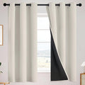SimpleHome Cream 100% Blackout Curtains Room Darkening Living Room 63 Inch | by SimpleHome