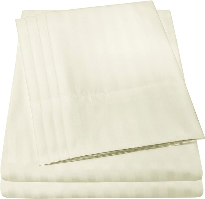 Cal King Size Bed Sheets - 6 Piece 1500 Supreme Collection Fine Brushed Microfiber Deep Pocket California King Sheet Set Bedding - 2 Extra Pillow Cases, Great Value, California King, Dobby Beige