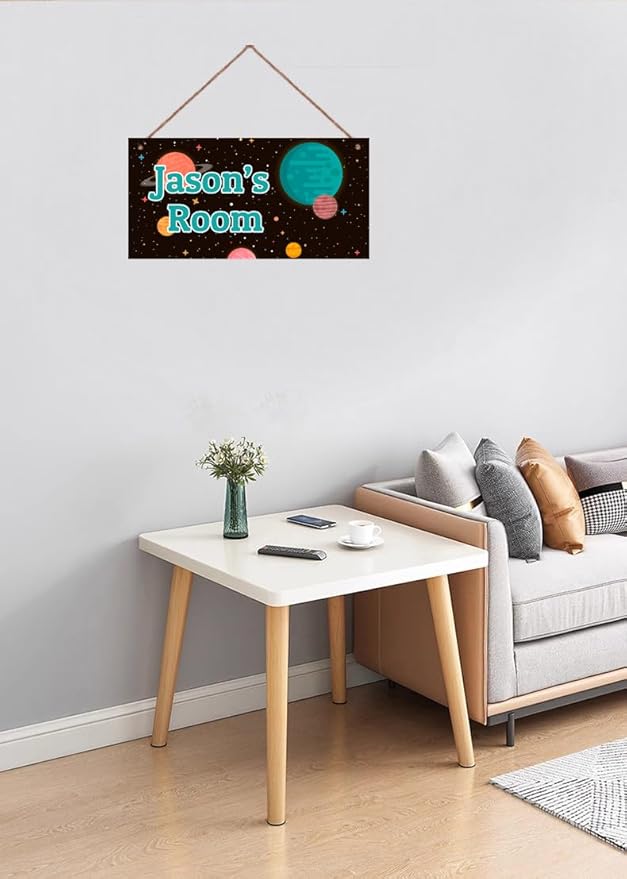 Personalized Sign Stars Wall Hanging Sign For Kids Room, Motivational Hanging Plaque Sign Outer Space Room Wall Art Decor, Starry Sky Nursery Decor for Boys Room Playroom Décor