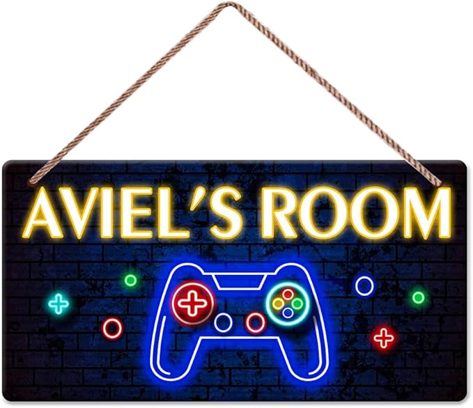 Personalized Name Game Room Decor, Custom Gaming Decor for Boys Bedroom, Video Game Room Decor, Wooden Game Room Sign, Hanging Game Room Accessories and Decor, Kids Playroom Decor