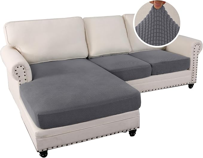 H.VERSAILTEX Sectional Couch Covers 3 Pieces Sofa Seat Cushion Covers L Shape - Image 2