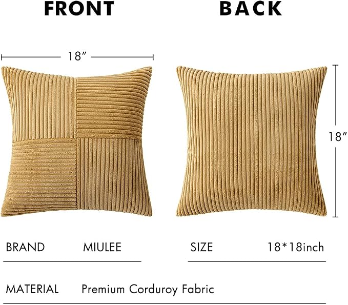 MIULEE Cream Yellow Decorative Throw Pillow Covers - Image 6