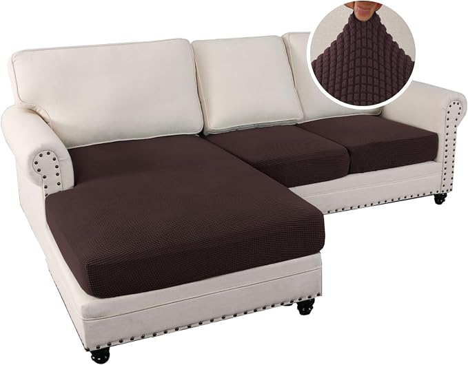 H.VERSAILTEX Sectional Couch Covers 3 Pieces Sofa Seat Cushion Covers L Shape - Image 2