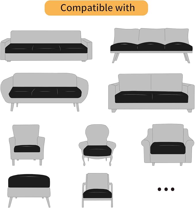 Fuloon Faux Leather Couch Cushion Slipcover, Waterproof Stretch Covers - Image 8