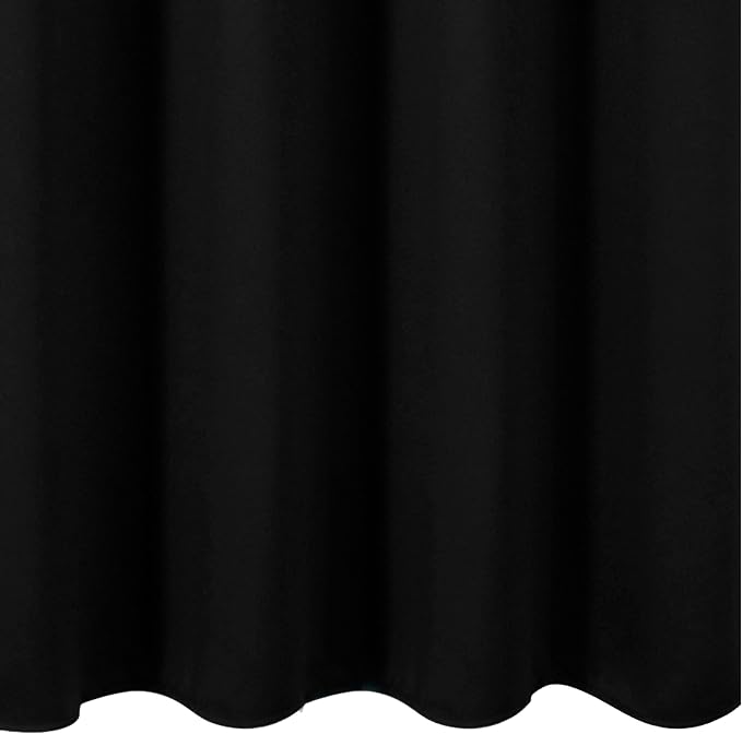 Black Blackout Curtains 66 x 63 Inch Length/Set of 2 Curtain Panels/Thermal - Image 8