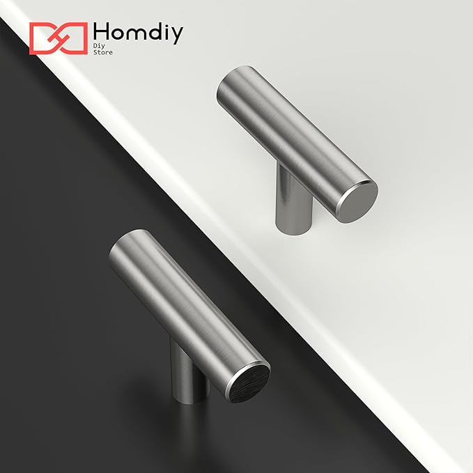 homdiy 20Pack Cabinet Knobs Brushed Nickel Drawer Knobs - 2in Overall Cabinet Door Knobs Single Hole Knobs Modern Cabinet Hardware for Kitchen Cabinets, Dresser Drawers