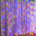ZSJWL 300 LED Multicolor Curtain Fairy Lights with Remote, 8 Modes 9.8 × 9.8 Ft Waterproof USB Plug in Copper Wire Lights for Bedroom Window Chrismas Wedding Party