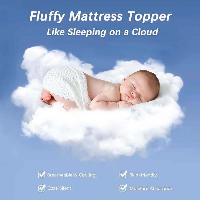 CYMULA Twin Mattress Topper, Cooling Mattress Pad Cover, Extra Thick Pillow Top Mattress Topper with 8-21 Inch Elasticated Deep Pockets, Plush Down Alternative Fill Mattress Protector