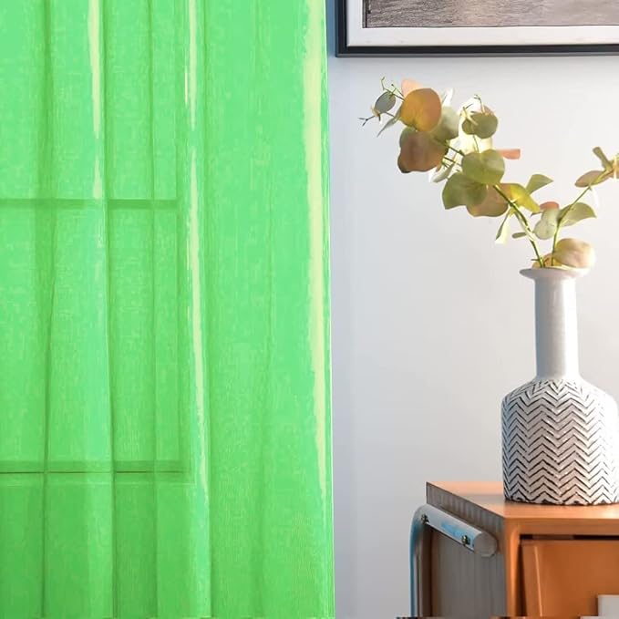 SpaceDresser Sheer Voile Window Treatment Rod Pocket Curtain Panels - Image 4