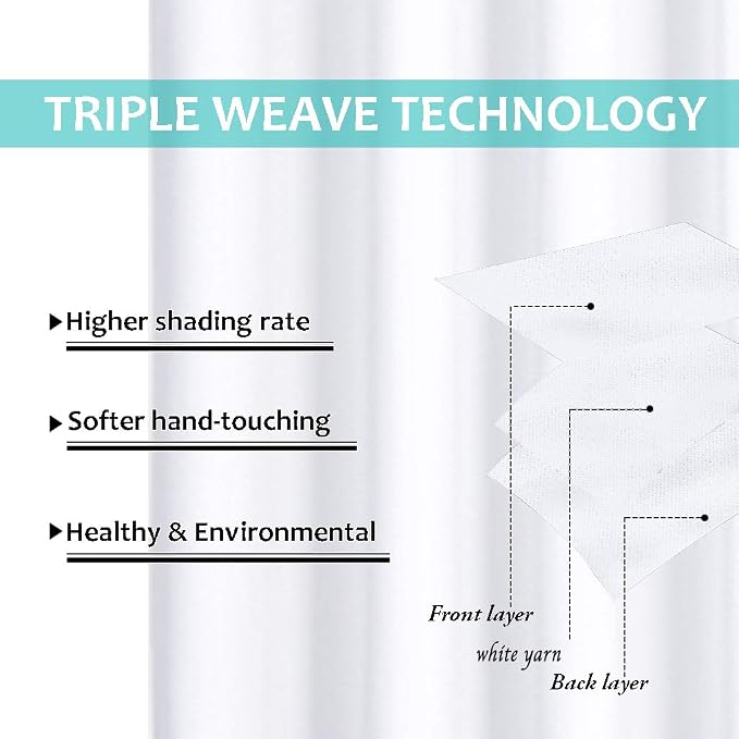 NICETOWN Pure White 100% Blackout Lined Curtains, 2 Thick Layers Completely - Image 6