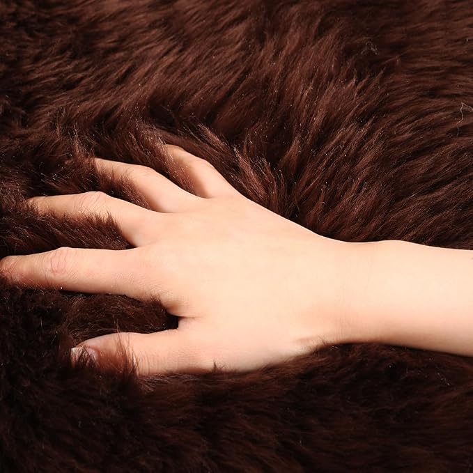 IRIWOOL Premium Genuine Fur Sheepskin Rug Real Australia Sheepskin Natural - Image 5