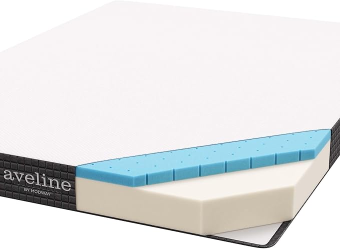 Modway Aveline Gel Infused Memory Mattress with CertiPUR-US Certified Foam, King, White