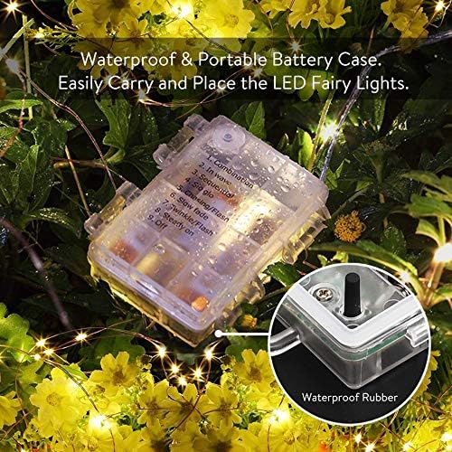 String Lights,LED Copper Wire Lights, Each Set 33ft/10M 100LEDs and 5 Remote Control.AA Battery Powered,Decor Rope Lights for Holiday,Wedding, Parties.(Purple)